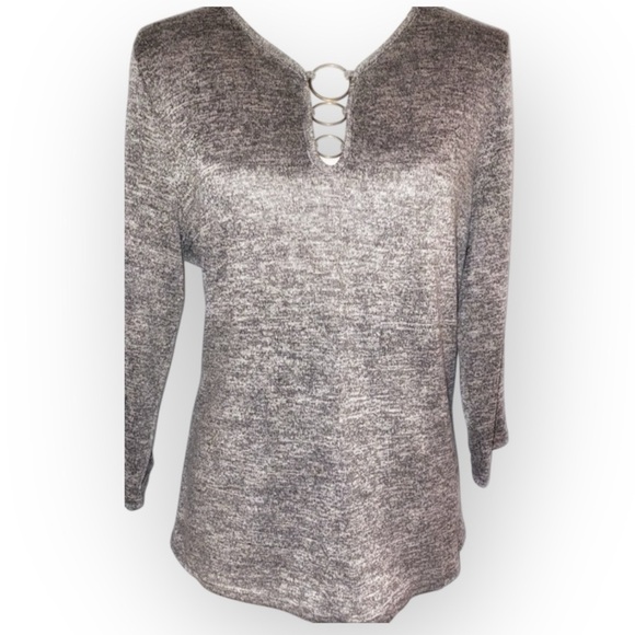 C’est La Vie Brand Ladies 3 Ring Sweater in Gray and Tan in Size Large - Picture 1 of 5